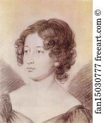 Chalk Art Art Print - Portrait Of A Woman