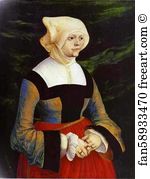 Oil On Wood Thyssen Bornemisza Collection Art Print - Portrait Of A Young Woman