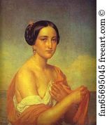 An Italian Woman Art Print - Portrait Of An Italian Woman