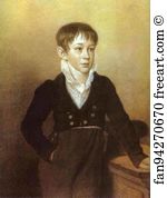 1812 Pencil Art Print - Portrait Of An Unknown Boy