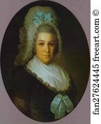 1790s Oil On Canvas The Russian Museum Art Print - Portrait Of An Unknown Lady In A White Cap