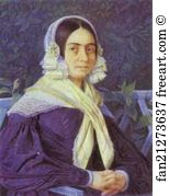 Evgraf Krendovsky Art Print - Portrait Of An Unknown Woman In A Violet Dress
