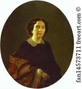 Sergey Zaryanko Art Print - Portrait Of Anisya Lesnikova
