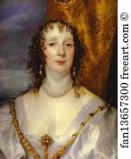 Portrait Of Lady Detail Art Print - Portrait Of Anna Dalkeith, Countess Of Morton, And Lady Anna Kirk. Detail