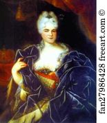 Ivan Nikitin Art Print - Portrait Of Catherine I