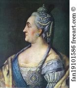 Aleksey Antropov Art Print - Portrait Of Catherine Ii The Great