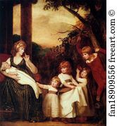 F Art Print - Portrait Of Charlotte Bosanquet With Her Five Elder Children