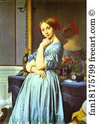 1845 Oil On Canvas Frick Collection Art Print - Portrait Of Countess D'haussonville