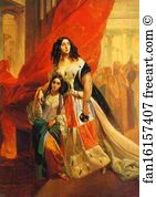 Ward Art Print - Portrait Of Countess Yu. P. Samoilova And Her Ward Amacilia Pacini Leaving A Ball