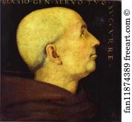 1500 Oil On Panel Galleria Degli Uffizi Art Print - Portrait Of Don Biagio Milanesi