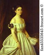 1867 Oil On Paper Art Print - Portrait Of E. Vasilchikova