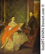 1865 Oil On Canvas The National Gallery Of Art Art Print - Portrait Of Edmondo And Thérèse Morbilli