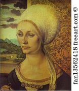 1499 Oil On Panel Art Print - Portrait Of Elsbeth Tucher