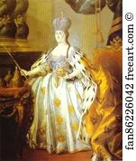 1762 Oil On Canvas The Russian Museum Art Print - Portrait Of Empress Catherine Ii