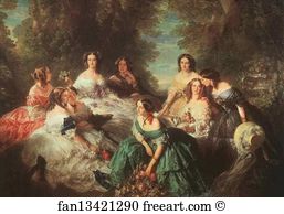 Eugénie Art Print - Portrait Of Empress Eugénie Surrounded By Her Maids Of Honor