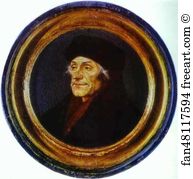Frame Art Print - Portrait Of Erasmus Von Rotterdam In A Round Frame