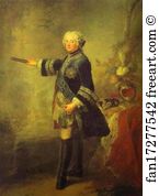 C 1743 Oil On Canvas Art Print - Portrait Of Frederick Ii