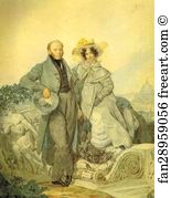 Olenin Art Print - Portrait Of G. N. And V. A. Olenin