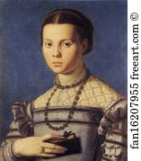 Portrait Of Girl With A Prayer Book Art Print - Portrait Of Girl With A Prayer Book