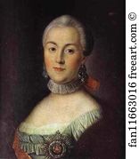 Portrait Of Catherine Ii The Great Art Print - Portrait Of Grand Duchess Catherine Alekseevna, Future Empress Catherine Ii The Great