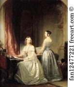 Portrait Of Grand Duchess Alexandra Nikolaevna Art Print - Portrait Of Grand Duchesses Olga Nikolaevna And Alexandra Nikolaevna
