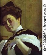 Portrait Of Henrietta Girshman Art Print - Portrait Of Henrietta Girshman. Detail