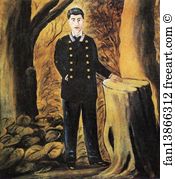 Oil On Oilcloth Private Collection Art Print - Portrait Of Ilya Zdanevich