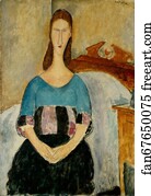 Portrait Art Print - Portrait Of Jeanne Hebuterne, Seated, 1918