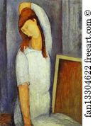 Portrait Of Jeanne Hébuterne 1898 1920 Art Print - Portrait Of Jeanne Hébuterne (1898 -1920), Common-Law Wife Of Amedeo Modigliani