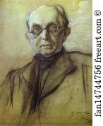1902 Charcoal Art Print - Portrait Of K. Pobedonostsev