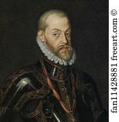 184 Art Print - Portrait Of King Philip Ii. Detail