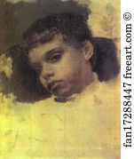 Simonovich Art Print - Portrait Of Kolya (Nikolay) Simonovich