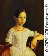 End Of 1840s Oil On Canvas The Russian Museum Art Print - Portrait Of L. N. Milyukova