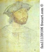 Jean Clouet Art Print - Portrait Of L'amiral Bonnivet