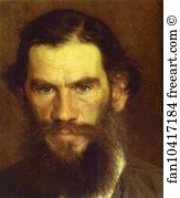 Portrait Of Leo Tolstoy Art Print - Portrait Of Leo Tolstoy. Detail