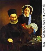 Parents Art Print - Portrait Of M. And Mme. Auguste Manet (The Parents Of Edouard Manet)