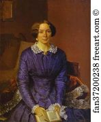 1850 51 Oil On Canvas Art Print - Portrait Of M. I. Krylova