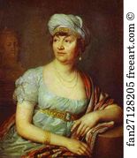 1812 Oil On Canvas Art Print - Portrait Of M-Me De Stael