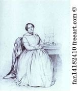 1849 Lead Pencil On Paper Art Print - Portrait Of M. Ye. Shishmareva