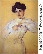 Sanguine On Paper The Russian Museum Art Print - Portrait Of Maria Botkina
