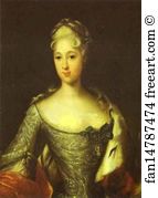 Johann Gottfried Tannauer Art Print - Portrait Of Maria Menshikova