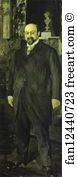 1902 Oil On Canvas The Tretyakov Gallery Art Print - Portrait Of Mikhail Abramovich Morozov