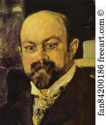 1902 Oil On Canvas The Tretyakov Gallery Art Print - Portrait Of Mikhail Abramovich Morozov. Detail