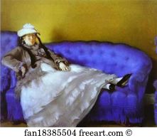 Sofa Art Print - Portrait Of Mme. Manet On A Blue Sofa