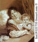 Chalk On Paper The Tretyakov Gallery Art Print - Portrait Of Mme Preice?