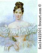 Pushkina Art Print - Portrait Of N. N. Pushkina, Nee Goncharova