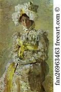 Portrait Of Nadezhda Zabela Vrubel Art Print - Portrait Of Nadezhda Zabela-Vrubel, The Artist's Wife, In An Empire Dress