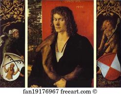 Central Panel Alte Pinakothek Art Print - Portrait Of Oswolt Krel