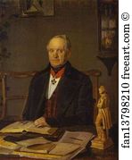 1846 47 Oil On Canvas Art Print - Portrait Of P. V. Zhdanovich