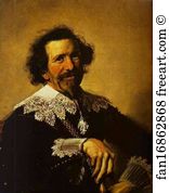 Den Art Print - Portrait Of Pieter Van Den Broecke